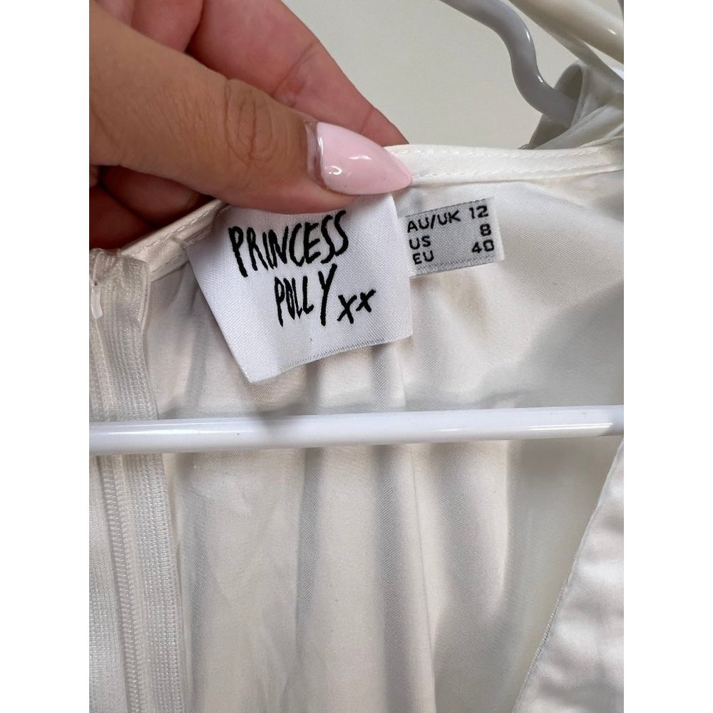 Princess Polly My City Satin White Mini Dress Sz 8 bride - Picture 11 of 11